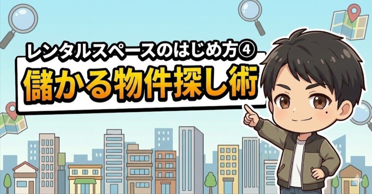 レンタルスペースのはじめ方④ 儲かる物件探し術