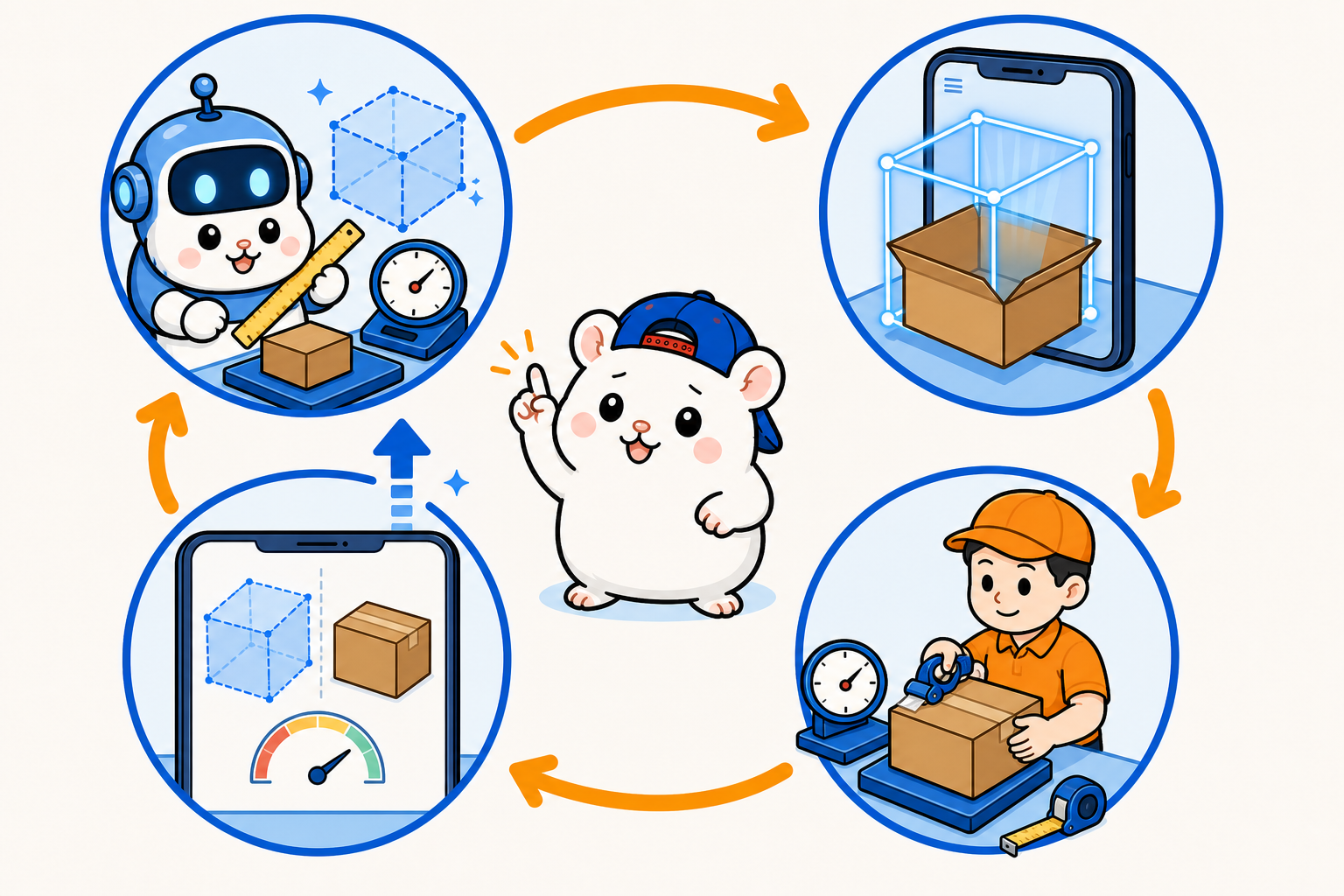 梱包の指示もアプリが出す