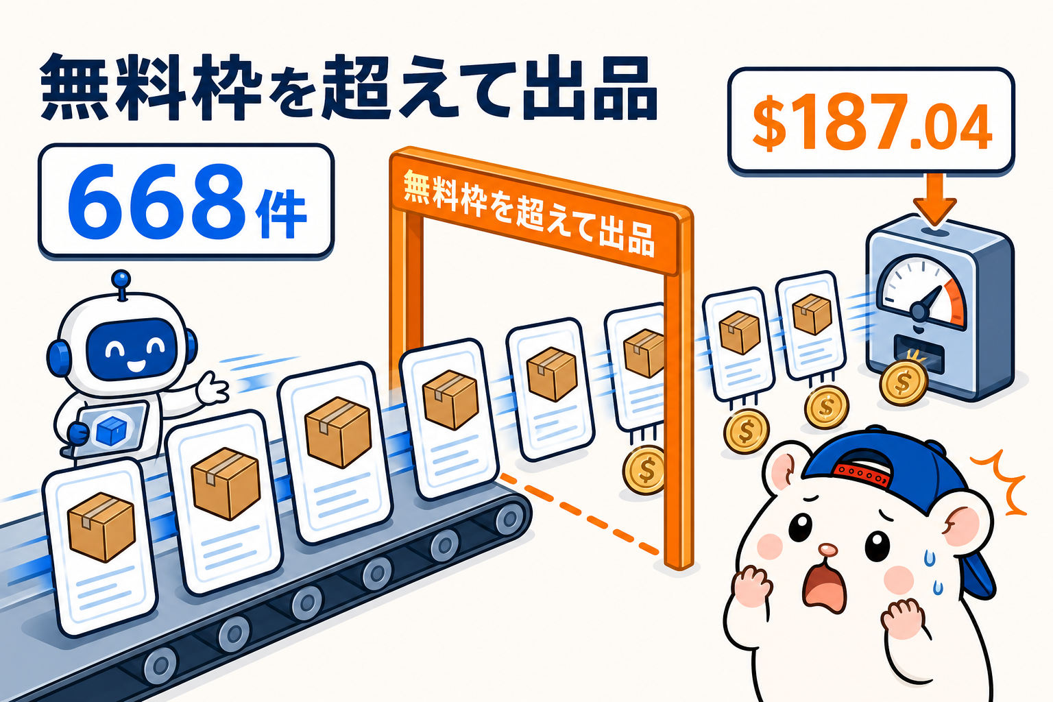 無料枠を超えて出品していた