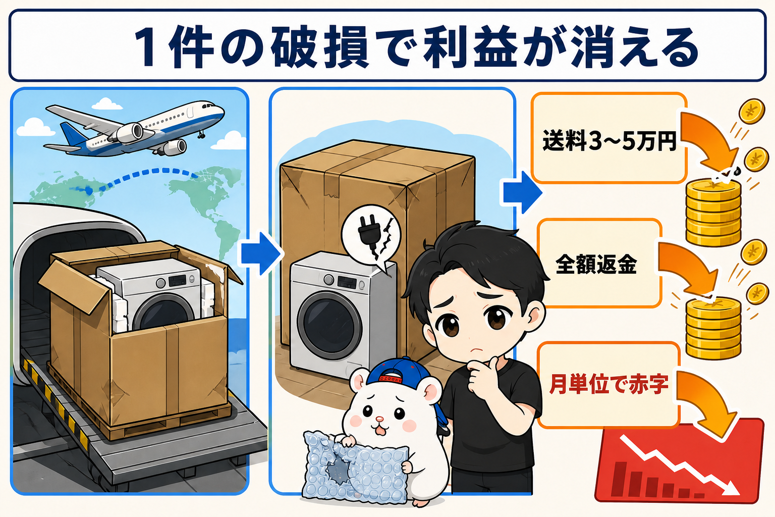 破損で利益が消える構造