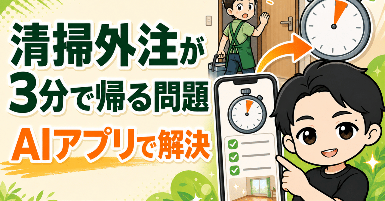 掃除の外注さんが掃除をせずに3分で帰る問題を、AIに作らせたアプリで解決しました