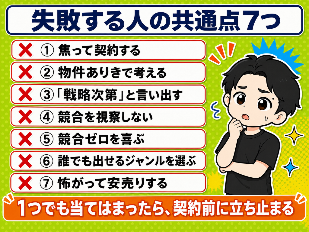 レンタルスペースで失敗する人の共通点7つの一覧