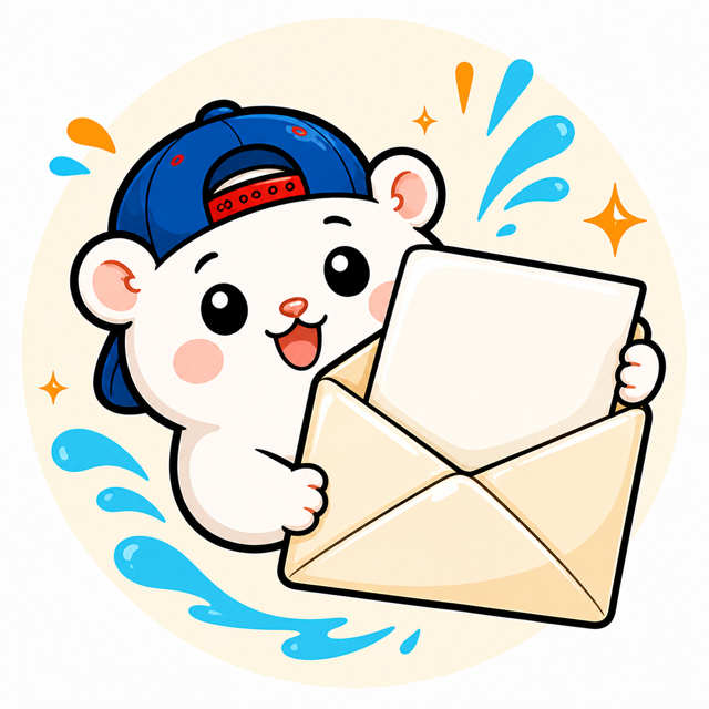 ハムスターが封筒を差し出すイラスト