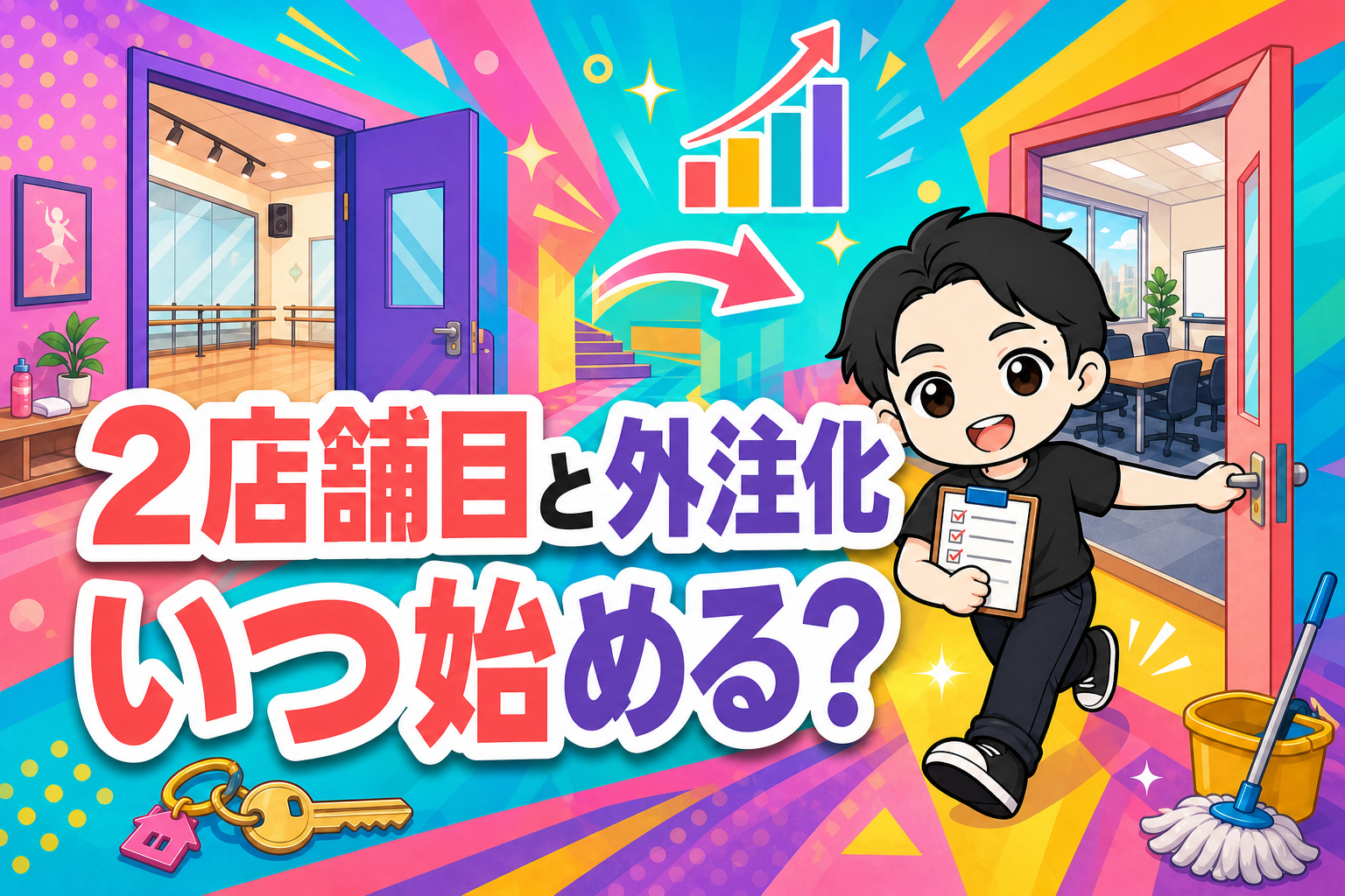 2店舗目のドアを開けるきくりん