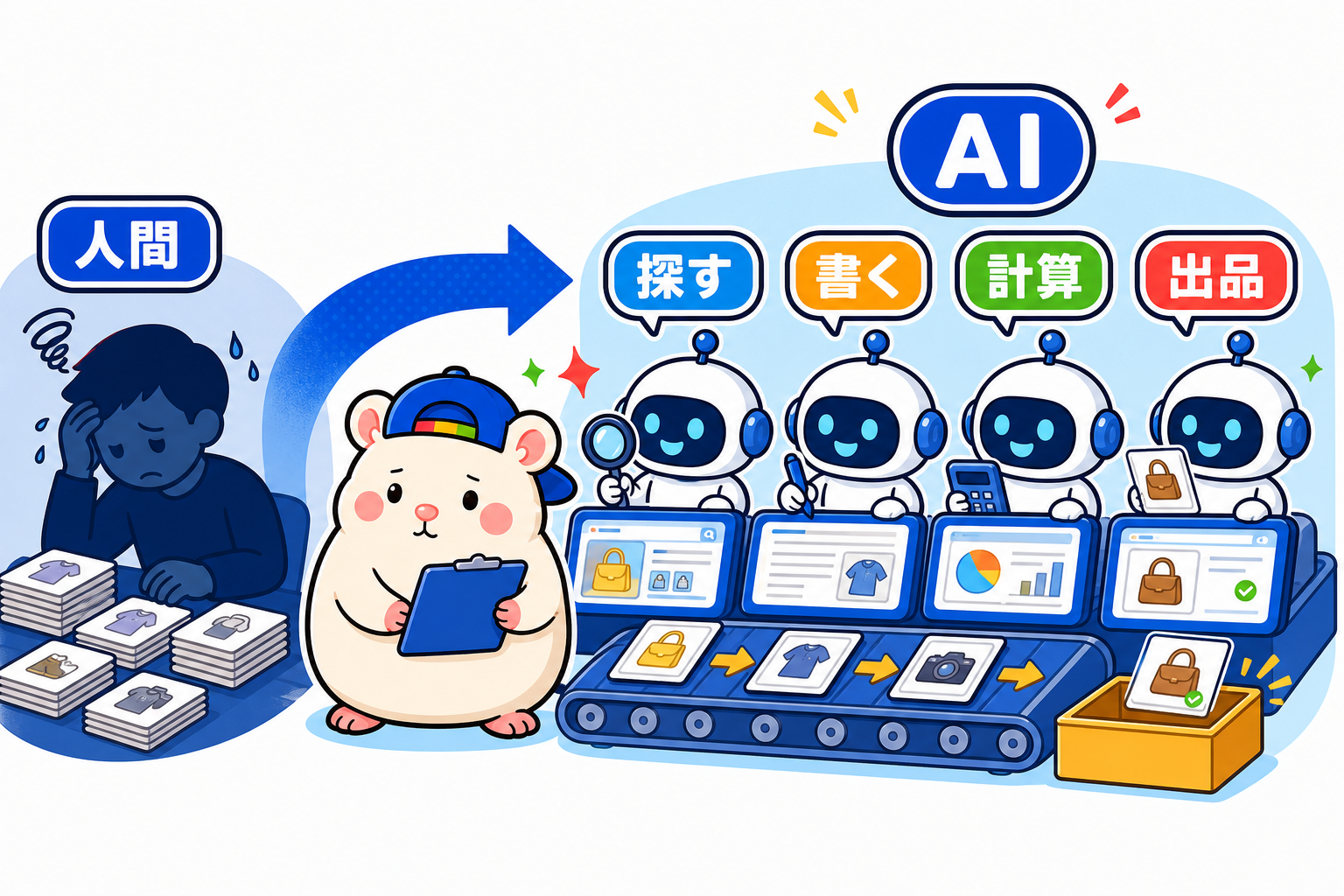 出品作業が人間からAIへ移る工程