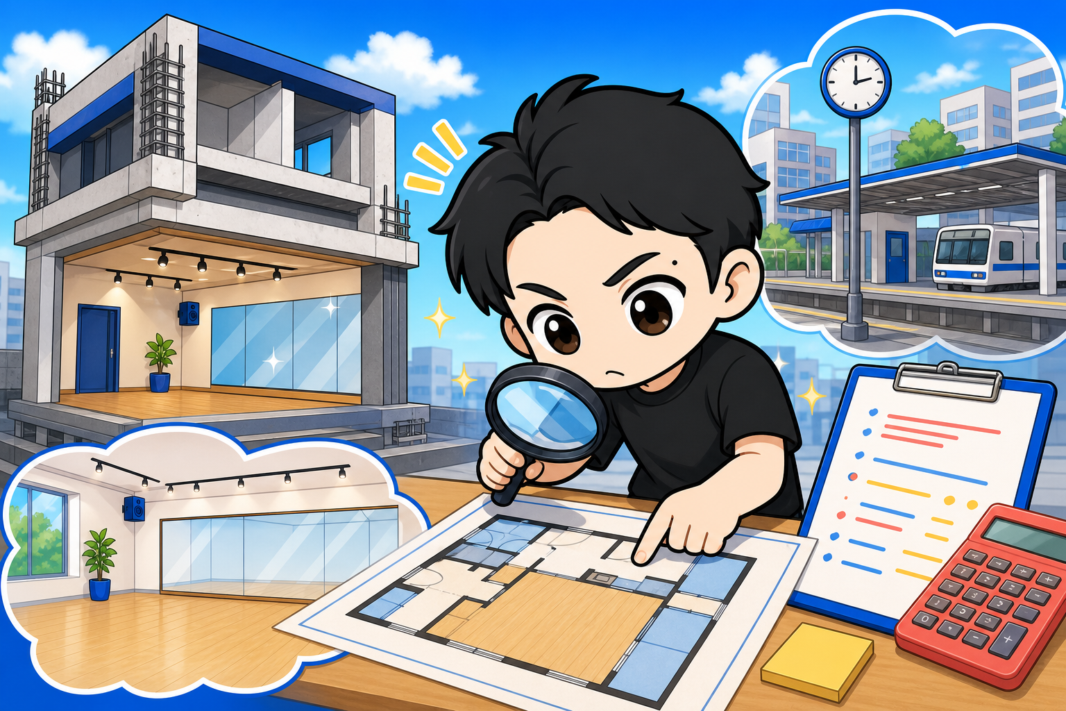 レンタルスタジオ向きの物件を調べるきくりん