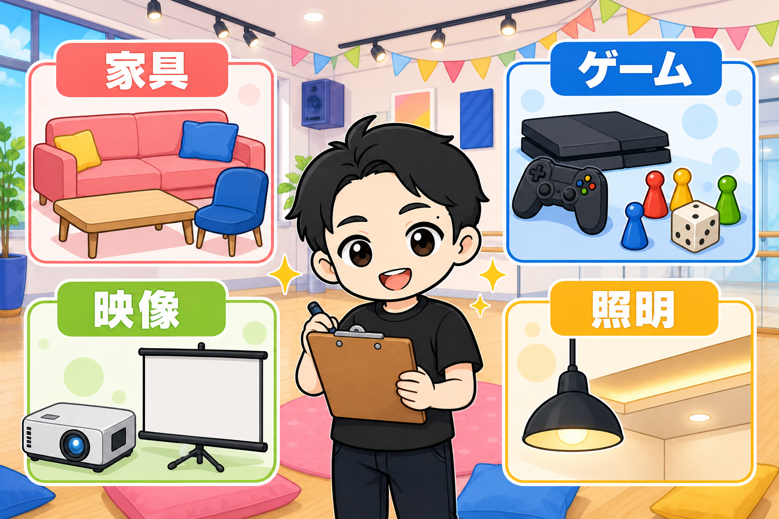 家具・ゲーム・映像・照明の備品チェック
