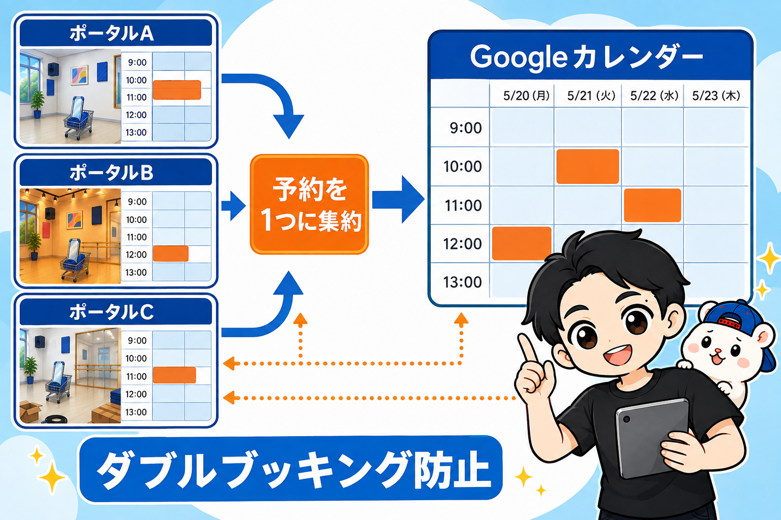 複数ポータルの予約をGoogleカレンダーに集約してダブルブッキングを防ぐ