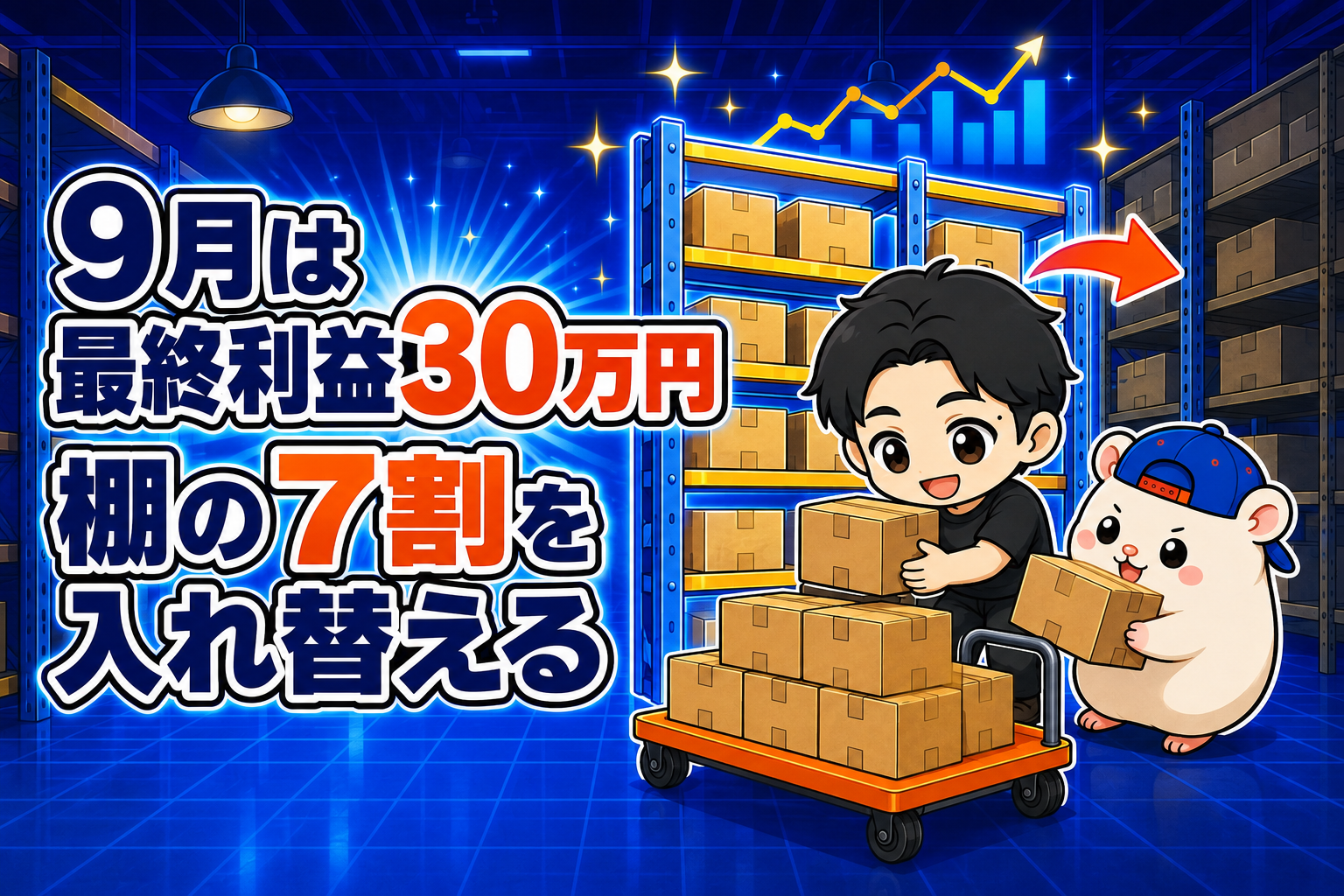 9月は最終利益30万円。棚の7割を入れ替えます