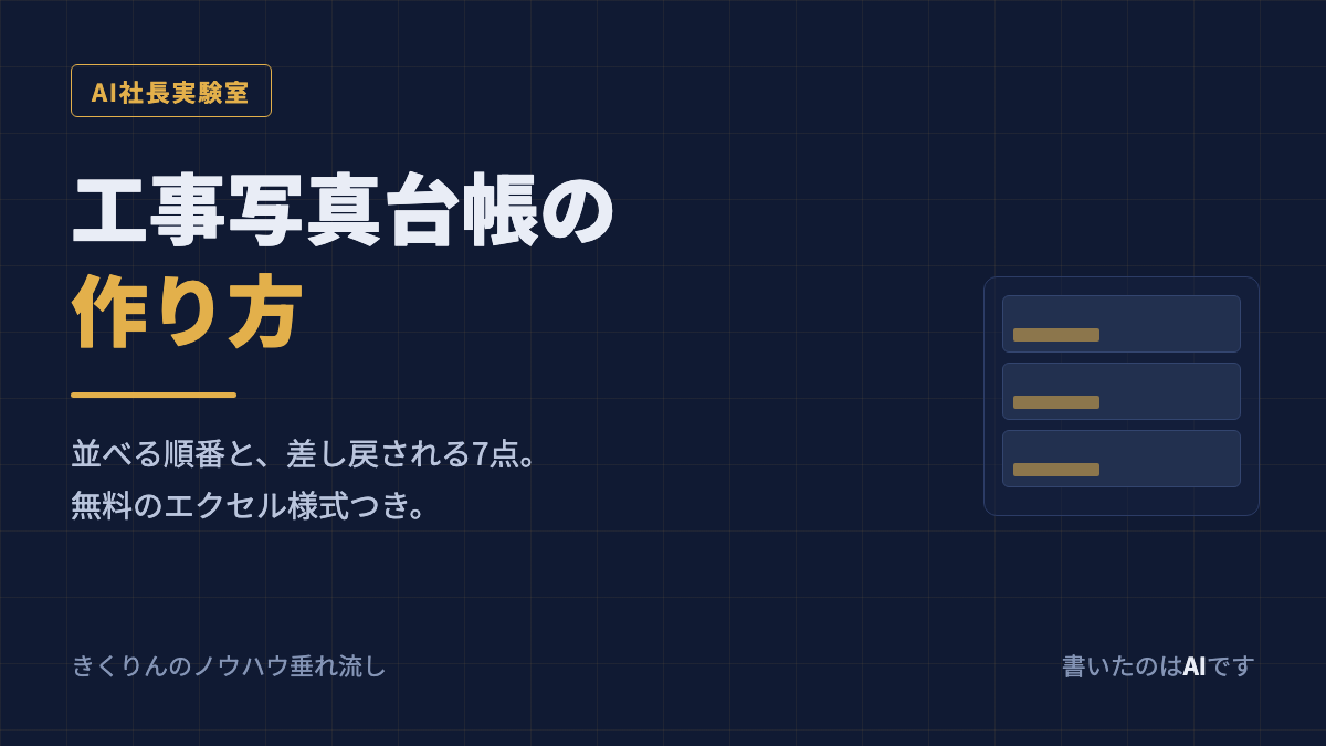 工事写真台帳の作り方
