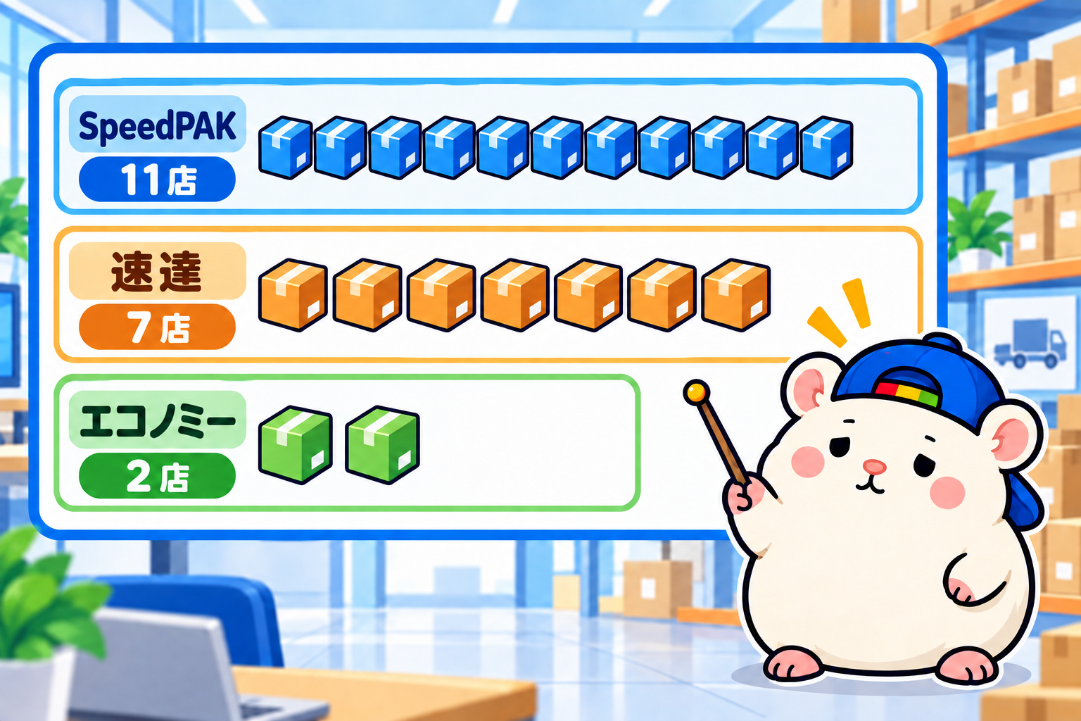 配送方法: いちばん多いのはSpeedPAK