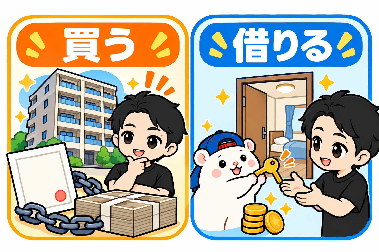 買う不動産と借りる不動産