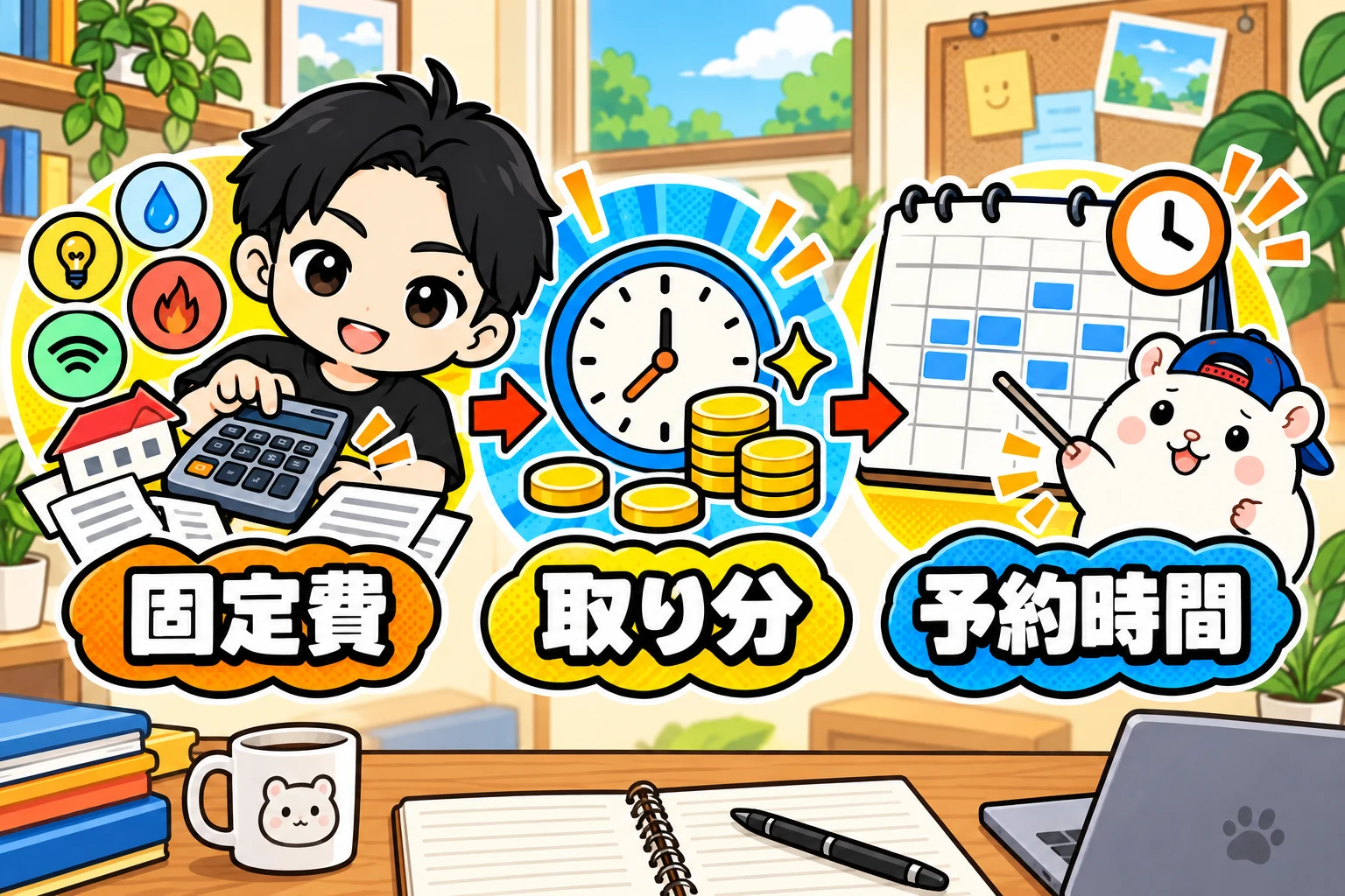 後半:まずは、1日何時間で赤字を抜けるか