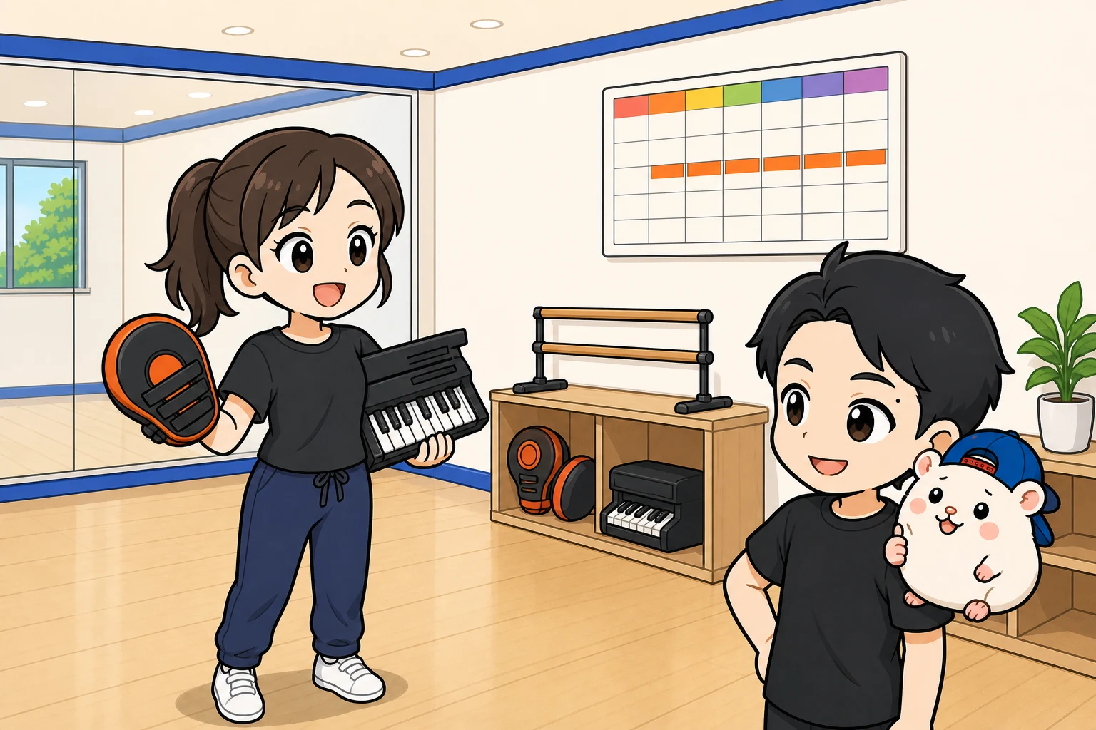 道具を預かり、毎週同じ時間を確保する