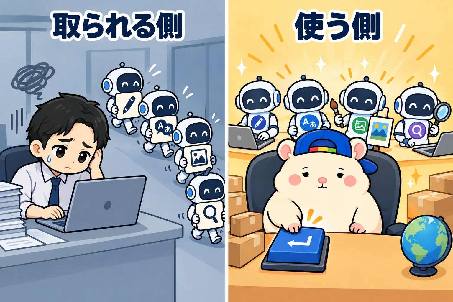 取られる側と使う側