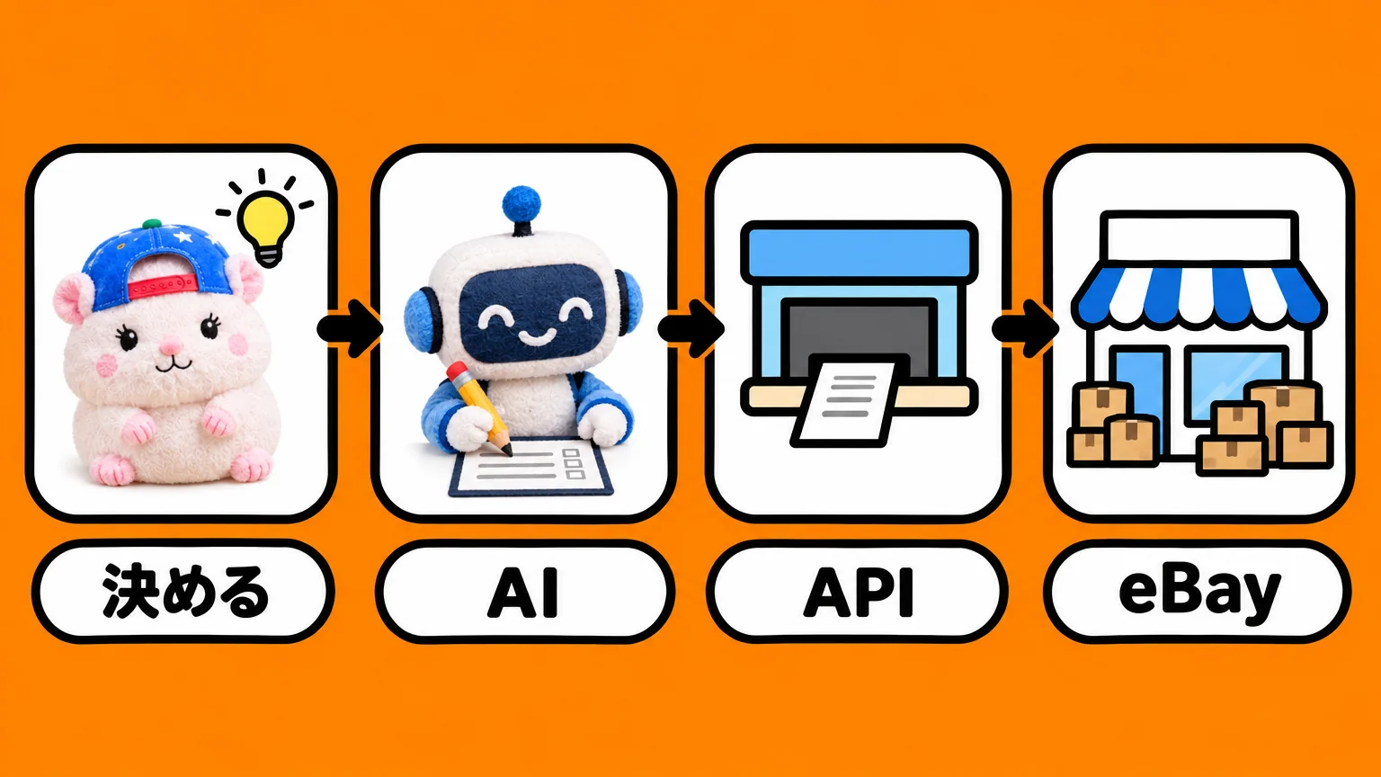 人が決める、AIが注文票にする、APIがeBayに届ける