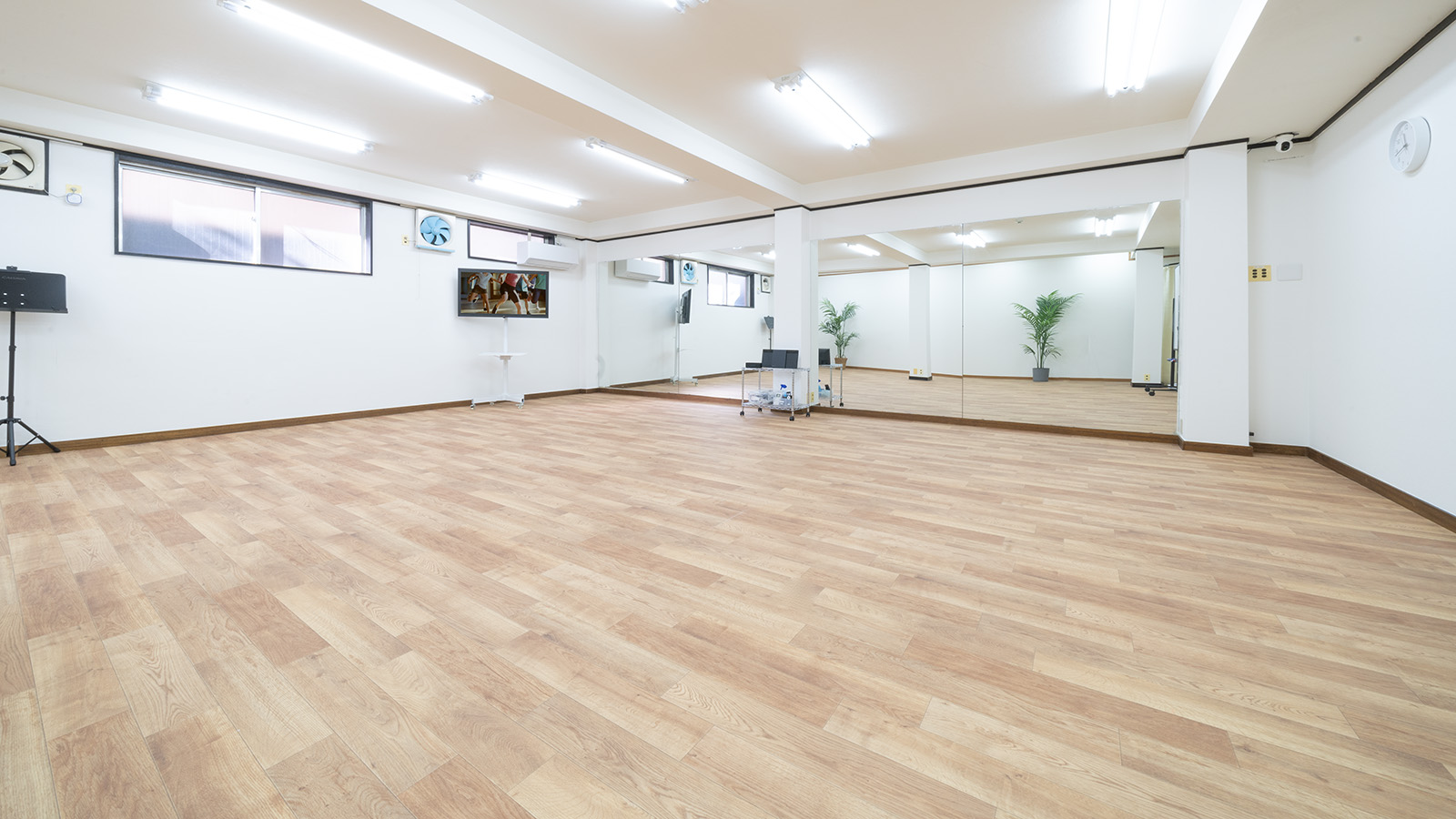 ダンススタジオの内装、設備・備品