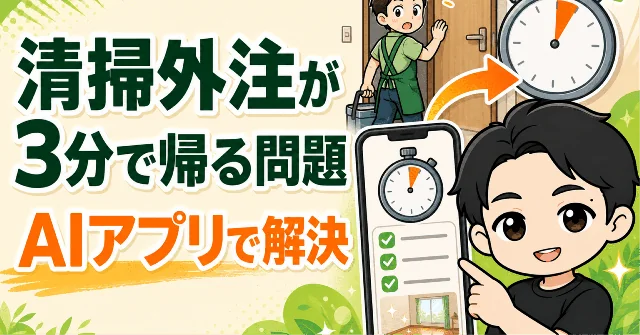 掃除の外注さんが掃除をせずに3分で帰る問題を、AIに作らせたアプリで解決しました