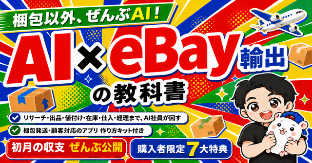 AI × eBay輸出の教科書 — 梱包以外、ぜんぶAI
